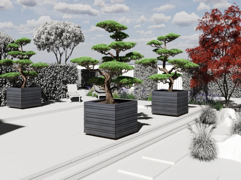 Medinio vazono vizualizacija su augalais